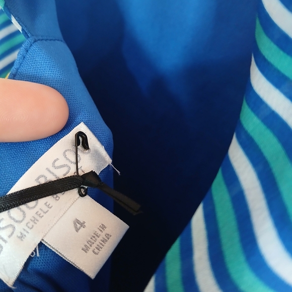 Bisou‎ Bisou sleeveless striped shift dress Size 4 Summer Party Festival Spring - Picture 9 of 10